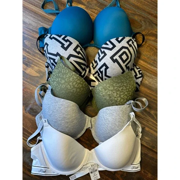 Victoria's Secret PINK Wear Everywhere Super Push Up & Tshirt Bra Lot 5pc 36C - Picture 14 of 14